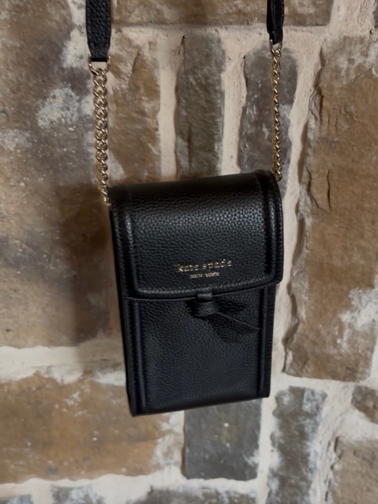 kate spade Handbags - kate spade Black Pebbled Leather Crossbody Phone Bag with Gold Chain